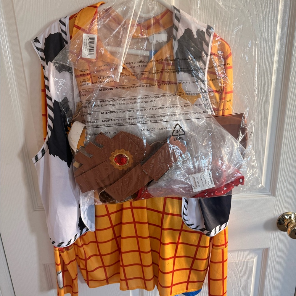 Mens Woody Cowboy Costume from Toy Story-Yellow and Brown